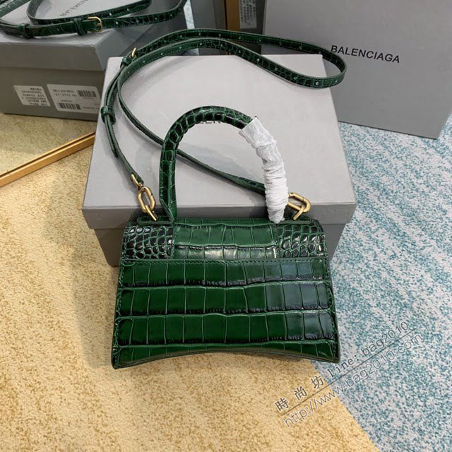 Balenciaga女包 巴黎世家Hourglass沙漏包 BG8896 鱷魚紋牛皮巴黎世家手提包  fyd1433